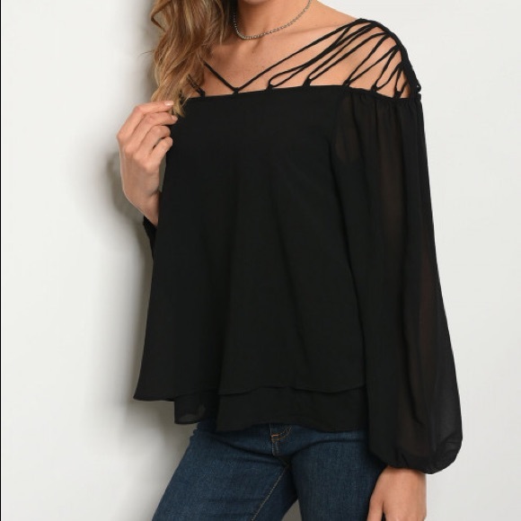 Black Sheer Blouse - Picture 1 of 2